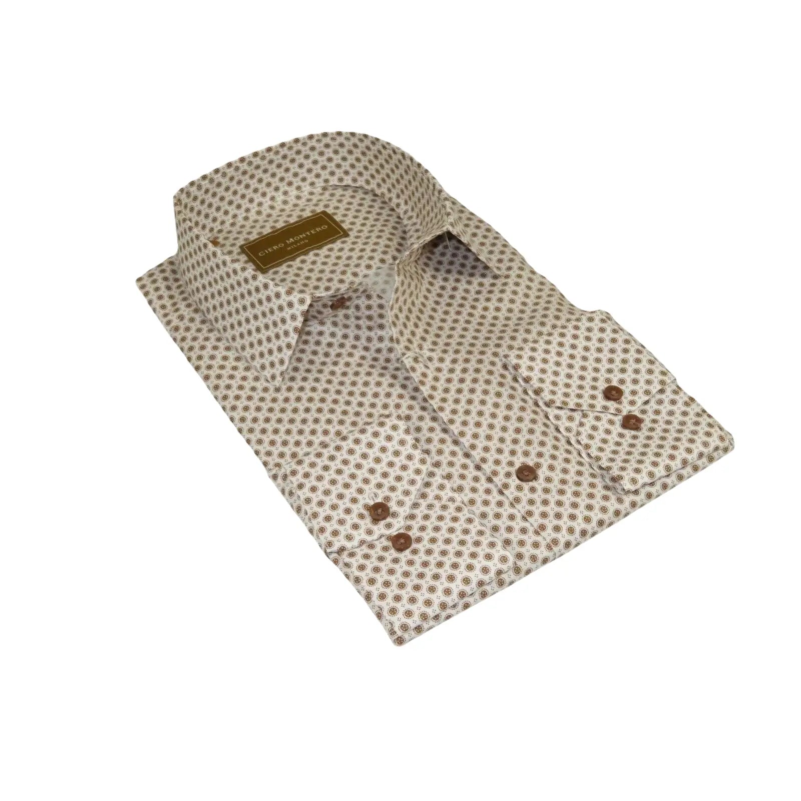 Men 100% Cotton Sports Shirt CIERO MONTERO Turkey Casual/Dress up #KZN - 43 Brown - J.Valintin Men's Wear Legend - 101110