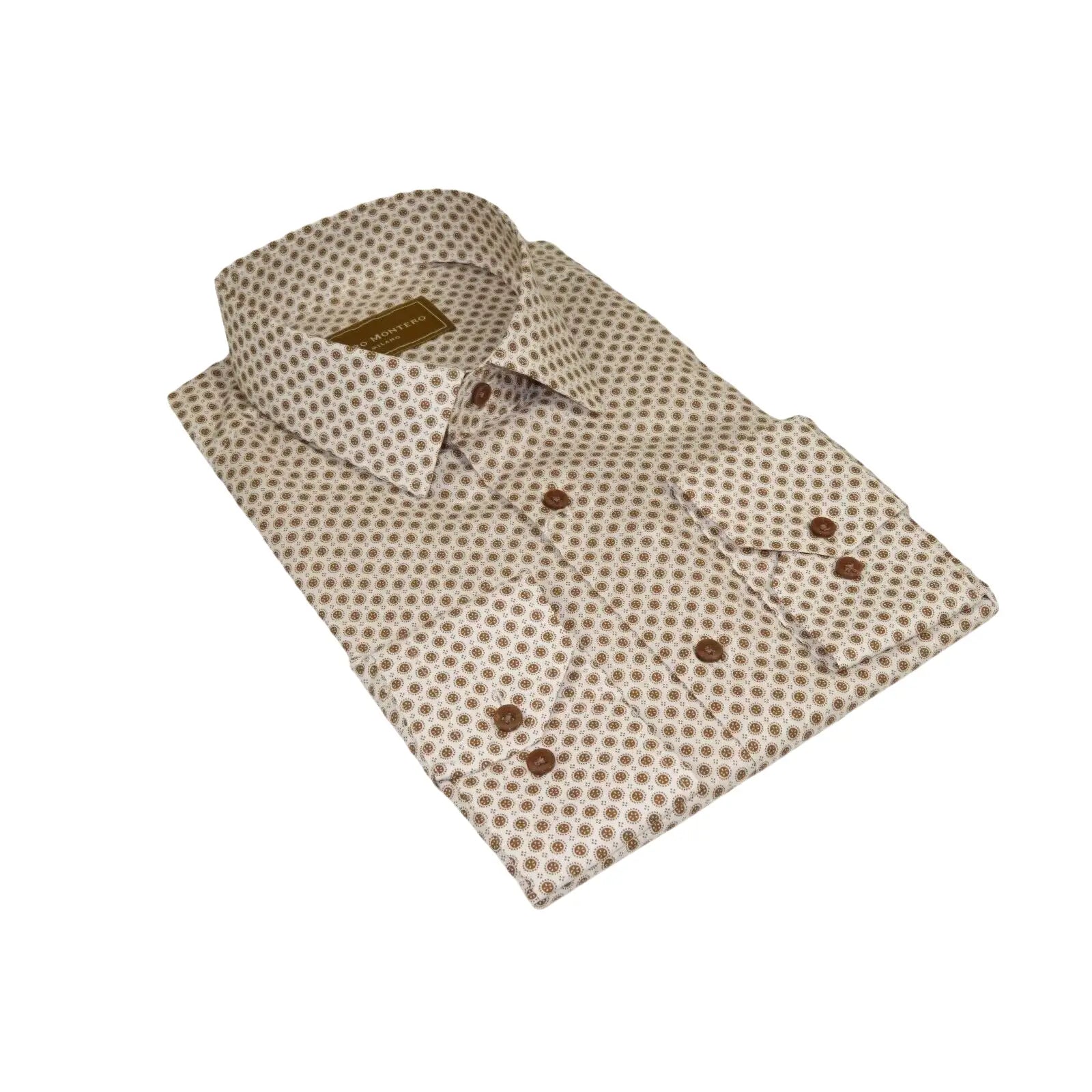 Men 100% Cotton Sports Shirt CIERO MONTERO Turkey Casual/Dress up #KZN - 43 Brown - J.Valintin Men's Wear Legend - 101110