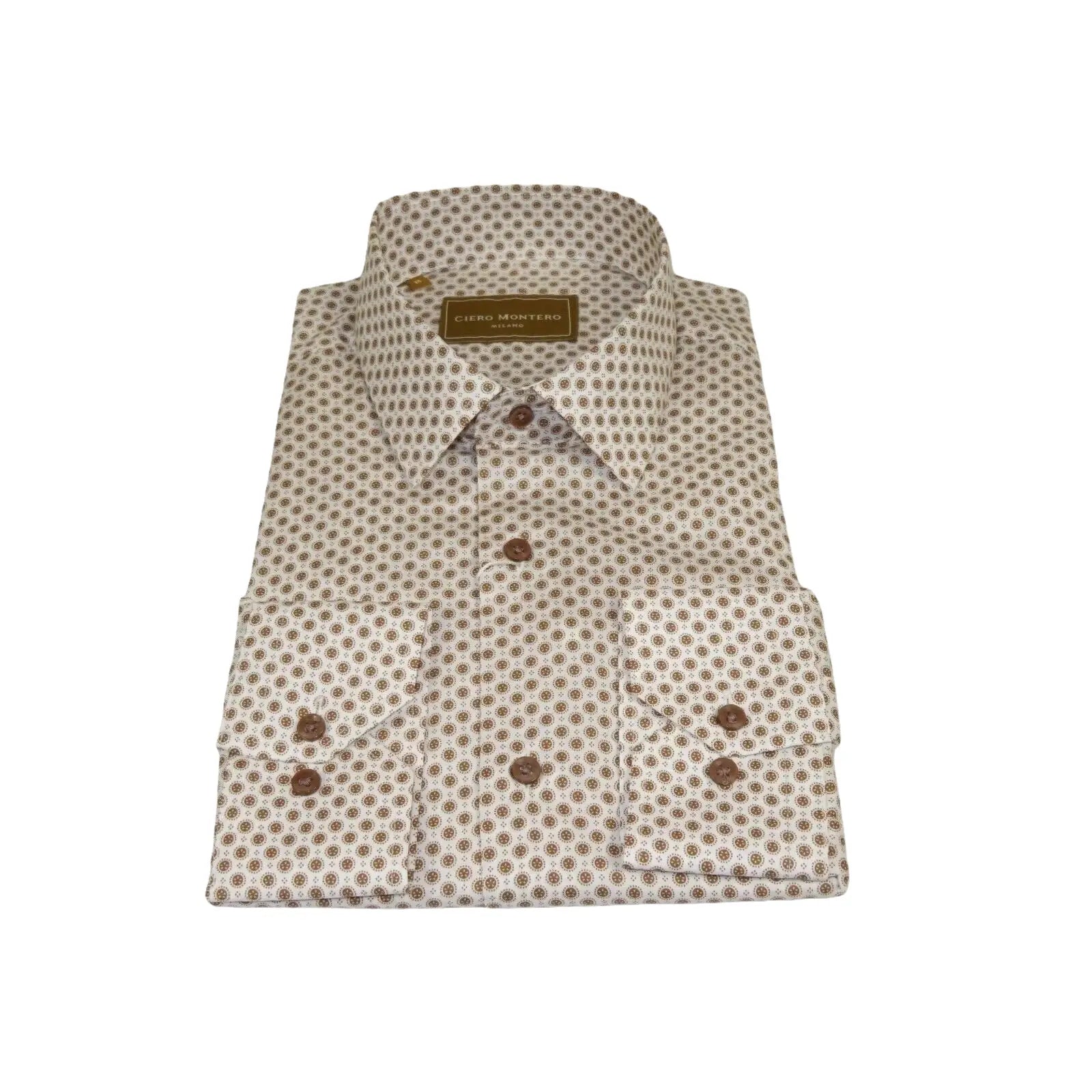 Men 100% Cotton Sports Shirt CIERO MONTERO Turkey Casual/Dress up #KZN - 43 Brown - J.Valintin Men's Wear Legend - 101110