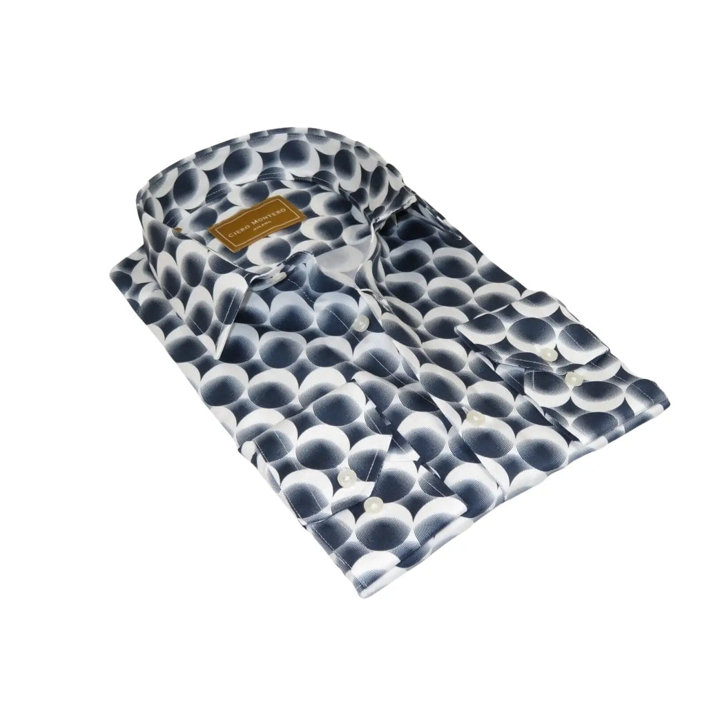 Men 100% Cotton Sports Shirt CIERO MONTERO Turkey Dress/Casual #4319 - 06 Midnight - J.Valintin Men's Wear Legend - 101095