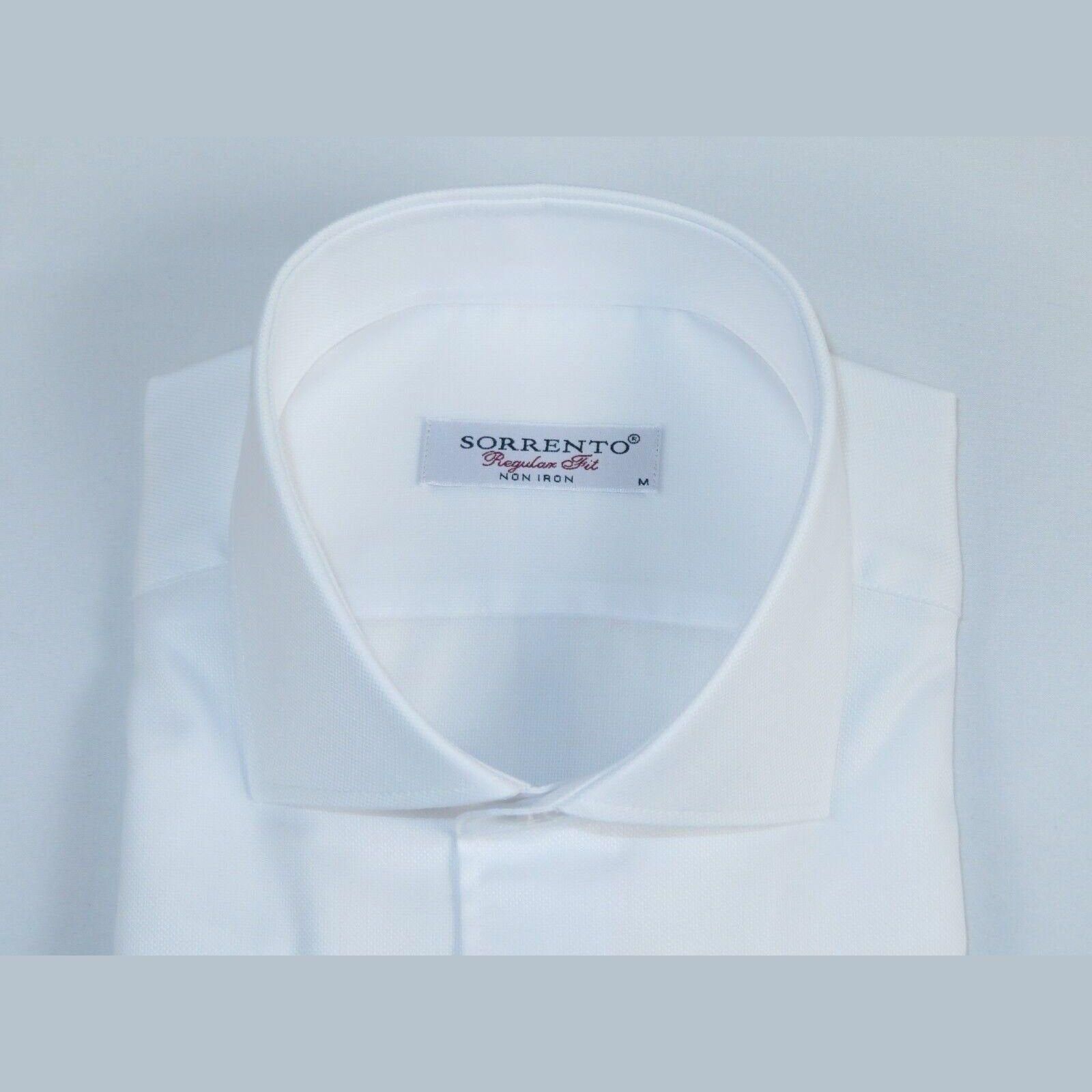 Men 100% Italian Cotton Shirt Non Iron SORRENTO Turkey Cutaway Collar 2744 White - J.Valintin Men's Wear Legend - 98726