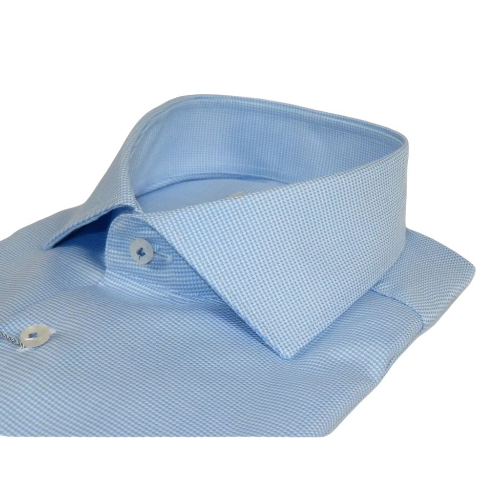 Men 100% Italian Cotton Shirt Non Iron SORRENTO Turkey Spread Collar 2745 Blue - J.Valintin Men's Wear Legend - 98718