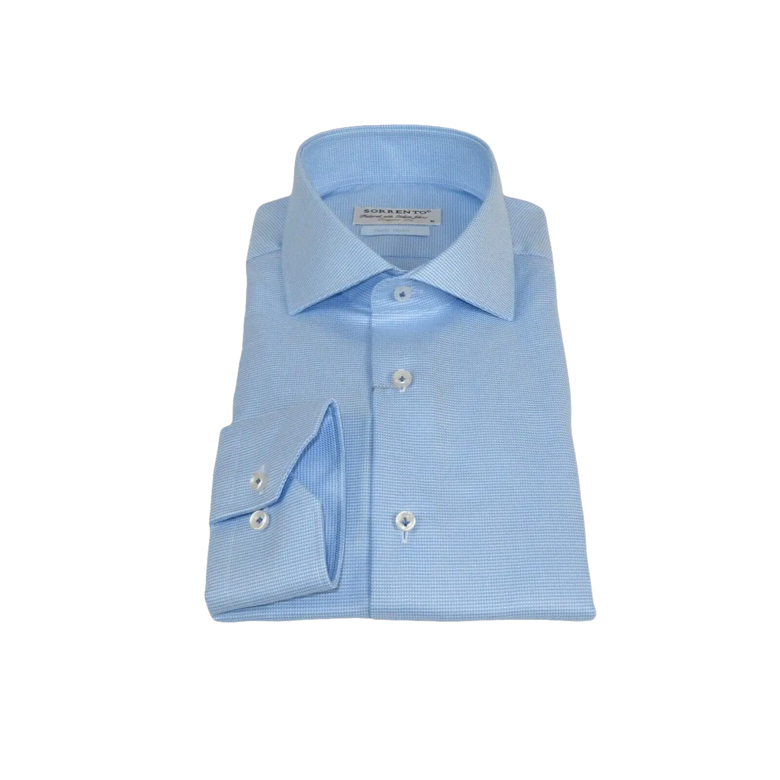 Men 100% Italian Cotton Shirt Non Iron SORRENTO Turkey Spread Collar 2745 Blue - J.Valintin Men's Wear Legend - 98718