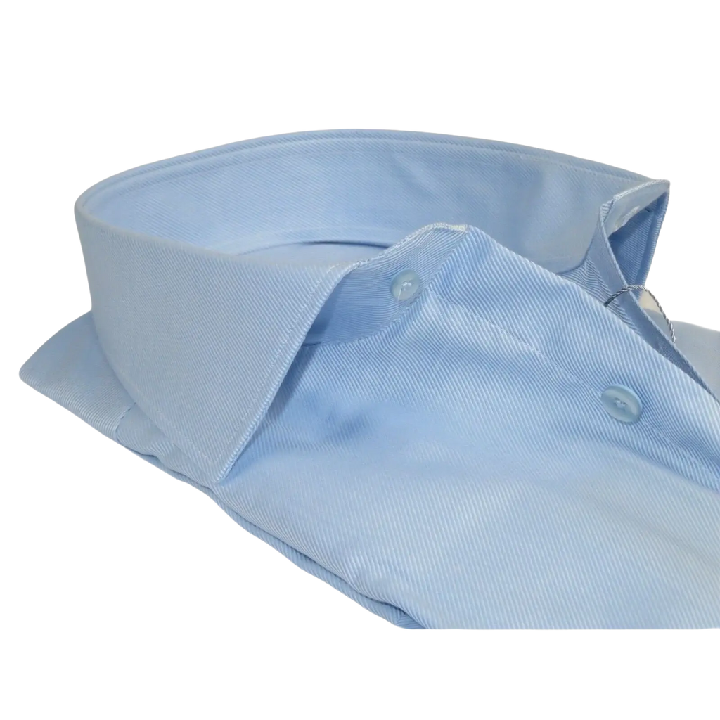 Men 100% Italian Cotton Shirt Non Iron SORRENTO Turkey Spread Collar 4883 Blue - J.Valintin Men's Wear Legend - 98714