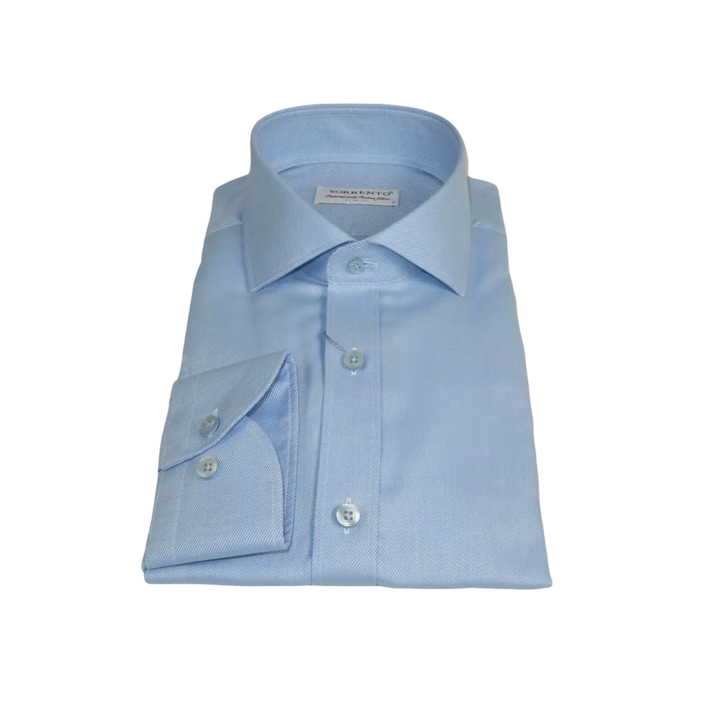 Men 100% Italian Cotton Shirt Non Iron SORRENTO Turkey Spread Collar 4883 Blue - J.Valintin Men's Wear Legend - 98714