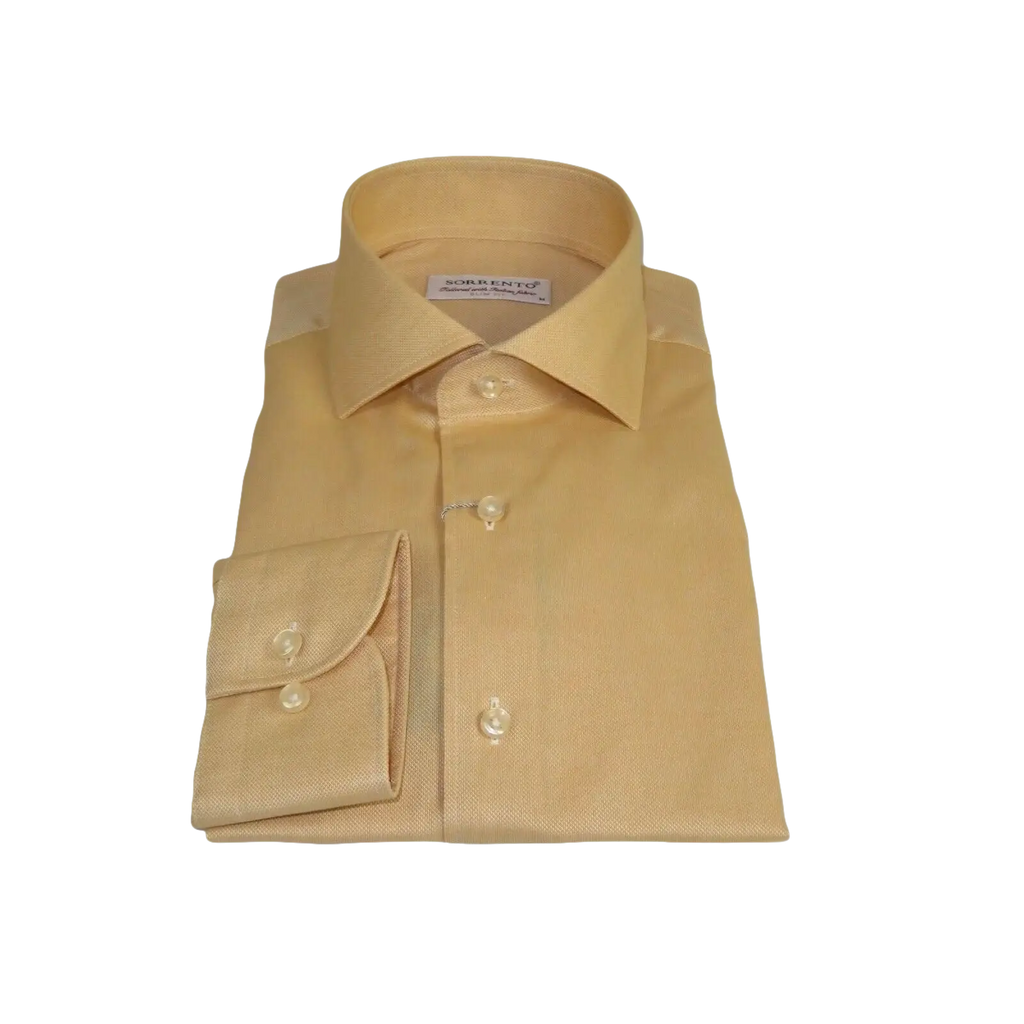 Men 100% Italian Cotton Shirt Non Iron SORRENTO Turkey Spread Collar 4902 Tan - J.Valintin Men's Wear Legend - 98710
