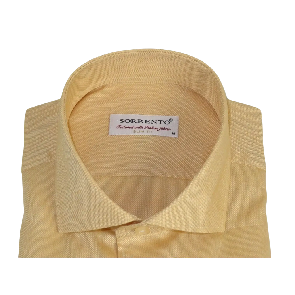 Men 100% Italian Cotton Shirt Non Iron SORRENTO Turkey Spread Collar 4902 Tan - J.Valintin Men's Wear Legend - 98710