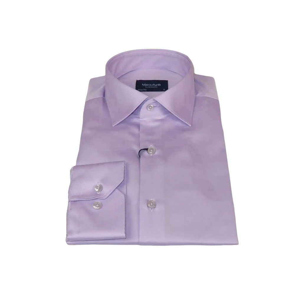Men 100% Sateen Cotton Shirt Manschett Quesste Turkey Slim Fit 4010 - 06 Lilac - J.Valintin Men's Wear Legend - 96844