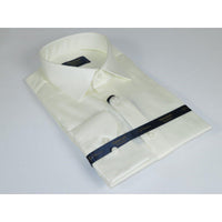 Men 100% Sateen Cotton Shirt Manschett Quesste Turkey Slim Fit 4010 - 09 Ivory - J.Valintin Men's Wear Legend - 96824