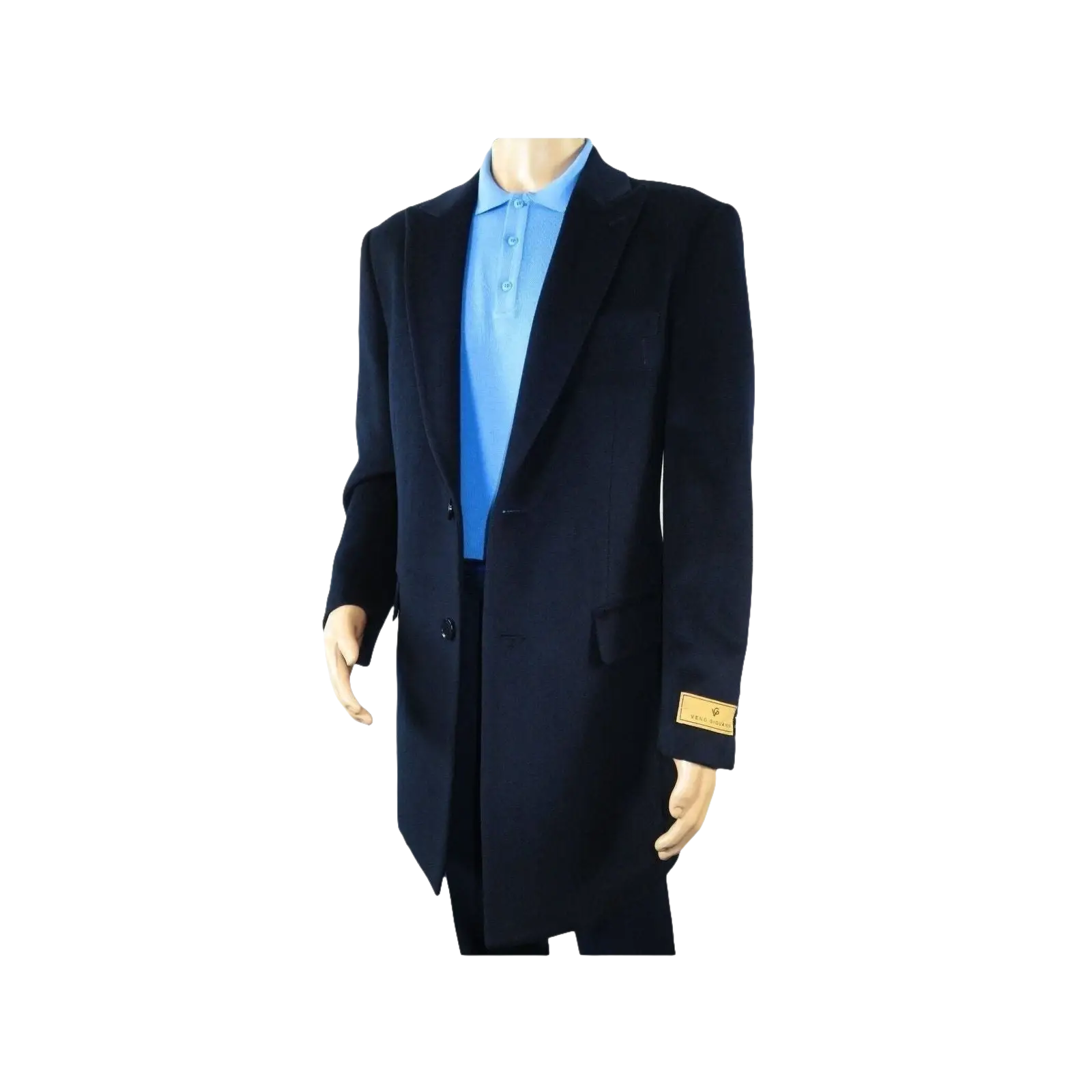 Men 100% Soft Wool 3/4 Length Winter Top Coat Cashmere Feel #Til - 71 Navy Blue - J.Valintin Men's Wear Legend - 98009