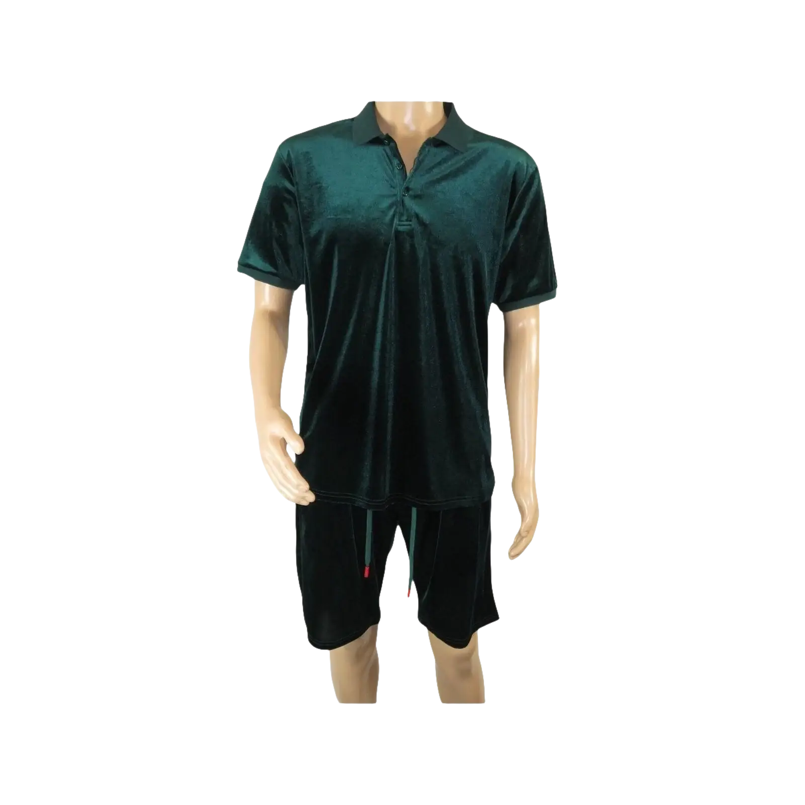 Men 2pc Stacy Adams leisure jogging suit Shorts Set Summer 3820 Green Velvet - J.Valintin Men's Wear Legend - 95335