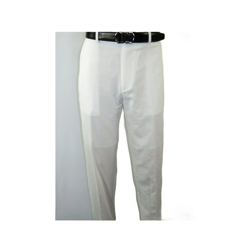 Men 2pc Stacy Adams leisure suit Linen Cotton With Embroidery 3668 white black - J.Valintin Men's Wear Legend - 95926