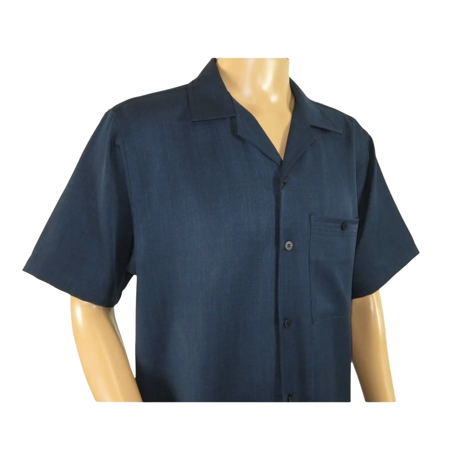 Men 2pc Walking Leisure Suit Short Sleeves By DREAMS 255 - 01 Solid Navy Blue - J.Valintin Men's Wear Legend - 96084