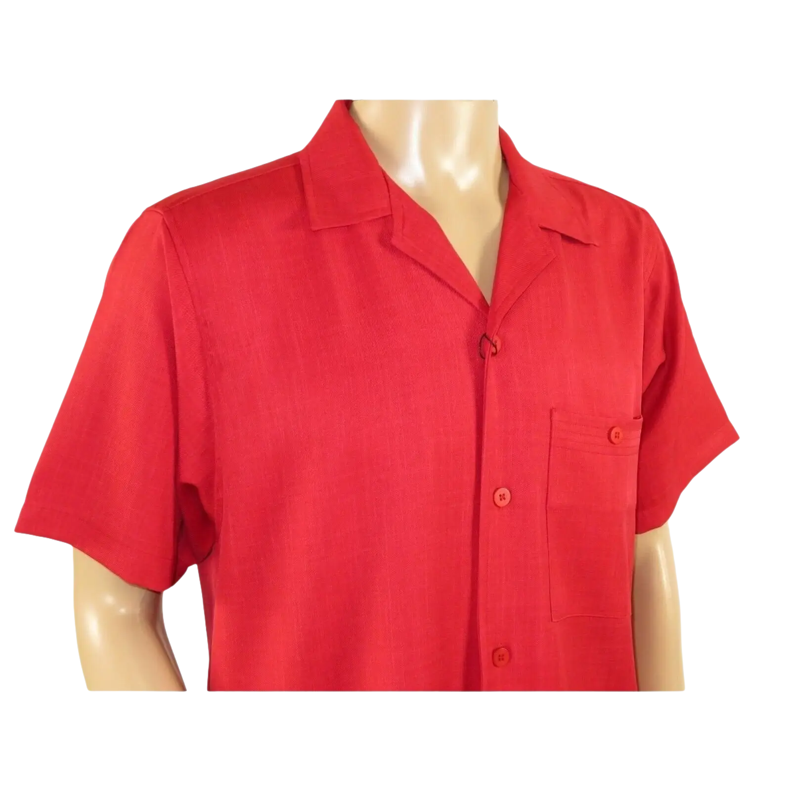 Men 2pc Walking Leisure Suit Short Sleeves By DREAMS 255 - 08 Solid Red - J.Valintin Men's Wear Legend - 95878