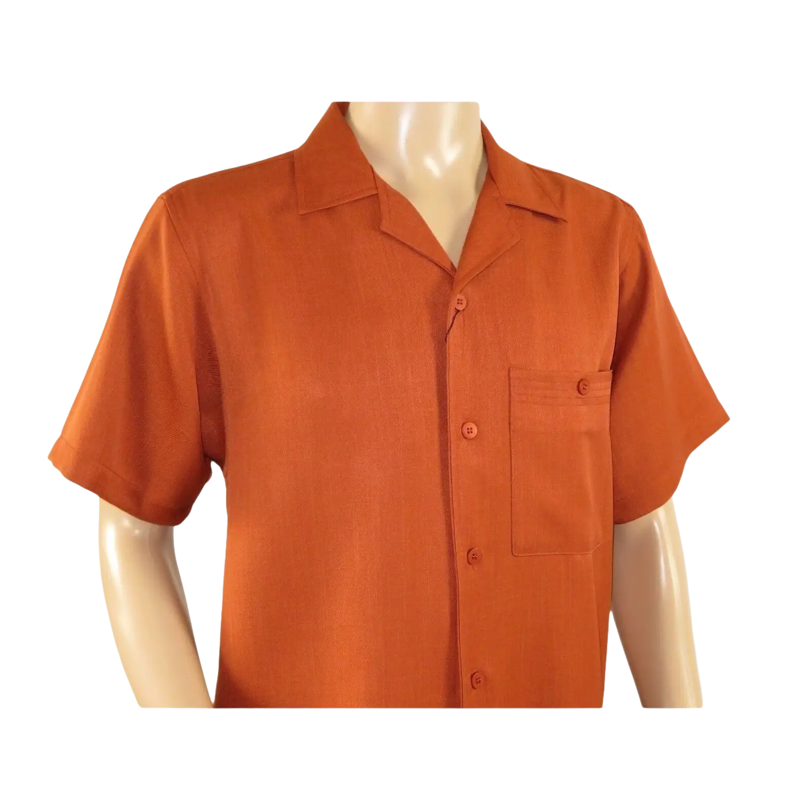 Men 2pc Walking Leisure Suit Short Sleeves By DREAMS 255 - 09 Solid Papaya - J.Valintin Men's Wear Legend - 96102