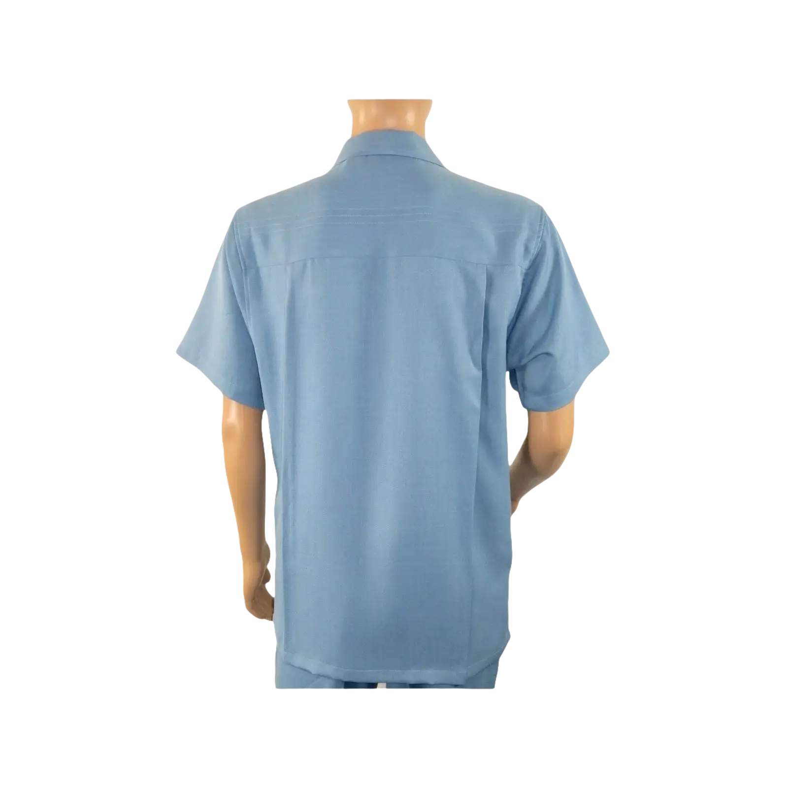 Men 2pc Walking Leisure Suit Short Sleeves By DREAMS 255 - 11 Solid Sky Blue - J.Valintin Men's Wear Legend - 96108