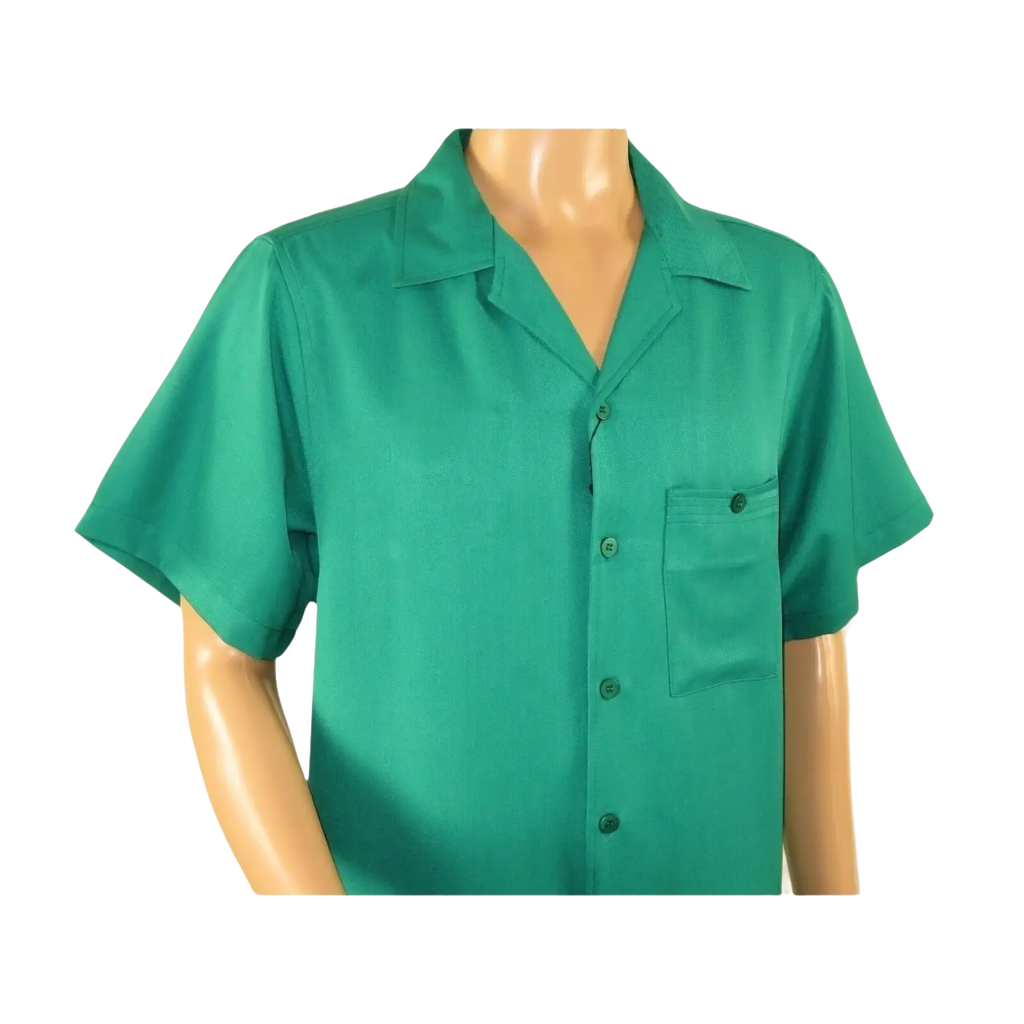 Men 2pc Walking Leisure Suit Short Sleeves By DREAMS 255 - 14 Solid Emerald green - J.Valintin Men's Wear Legend - 96114
