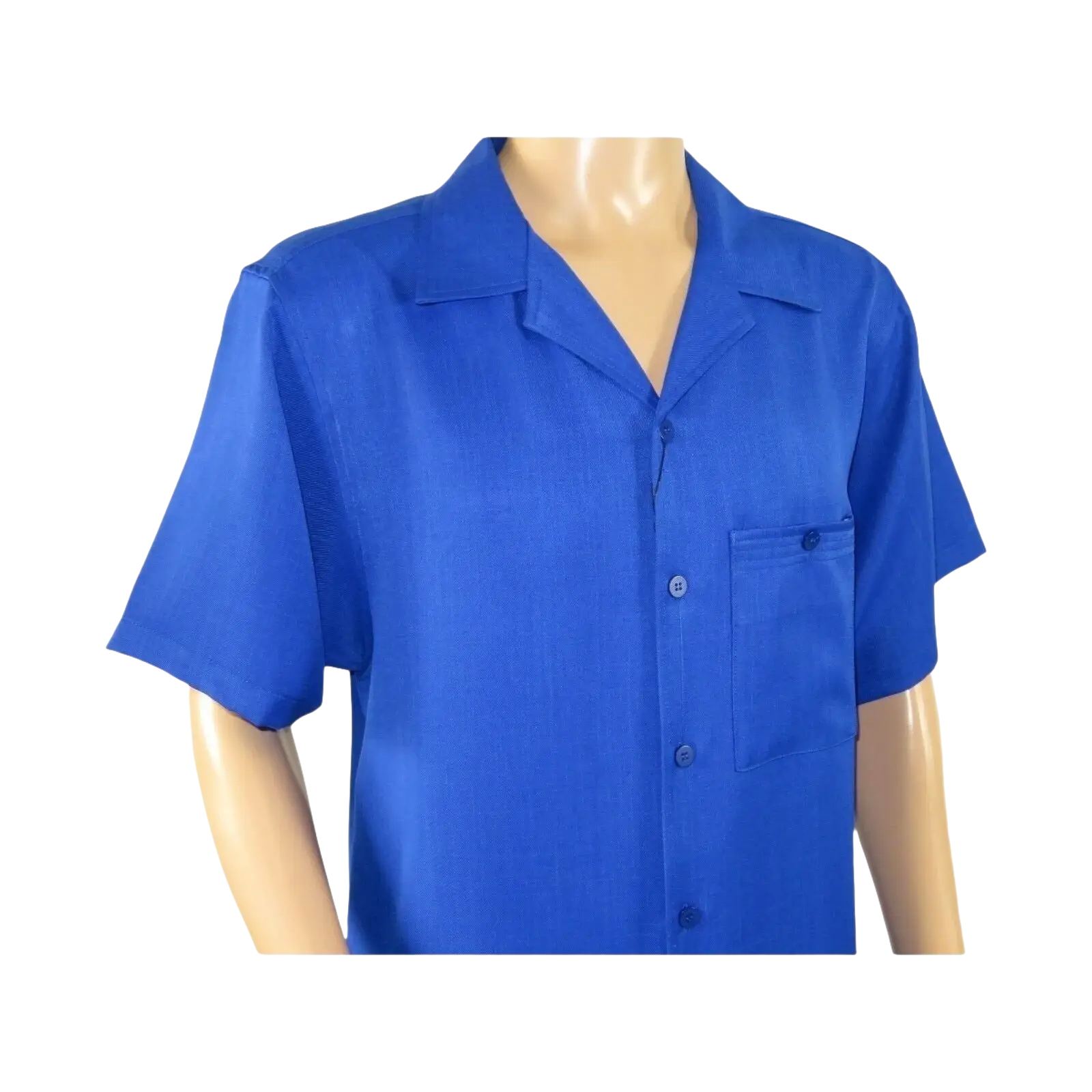 Men 2pc Walking Leisure Suit Short Sleeves By DREAMS 255 - 21 Solid Royal Blue - J.Valintin Men's Wear Legend - 95902