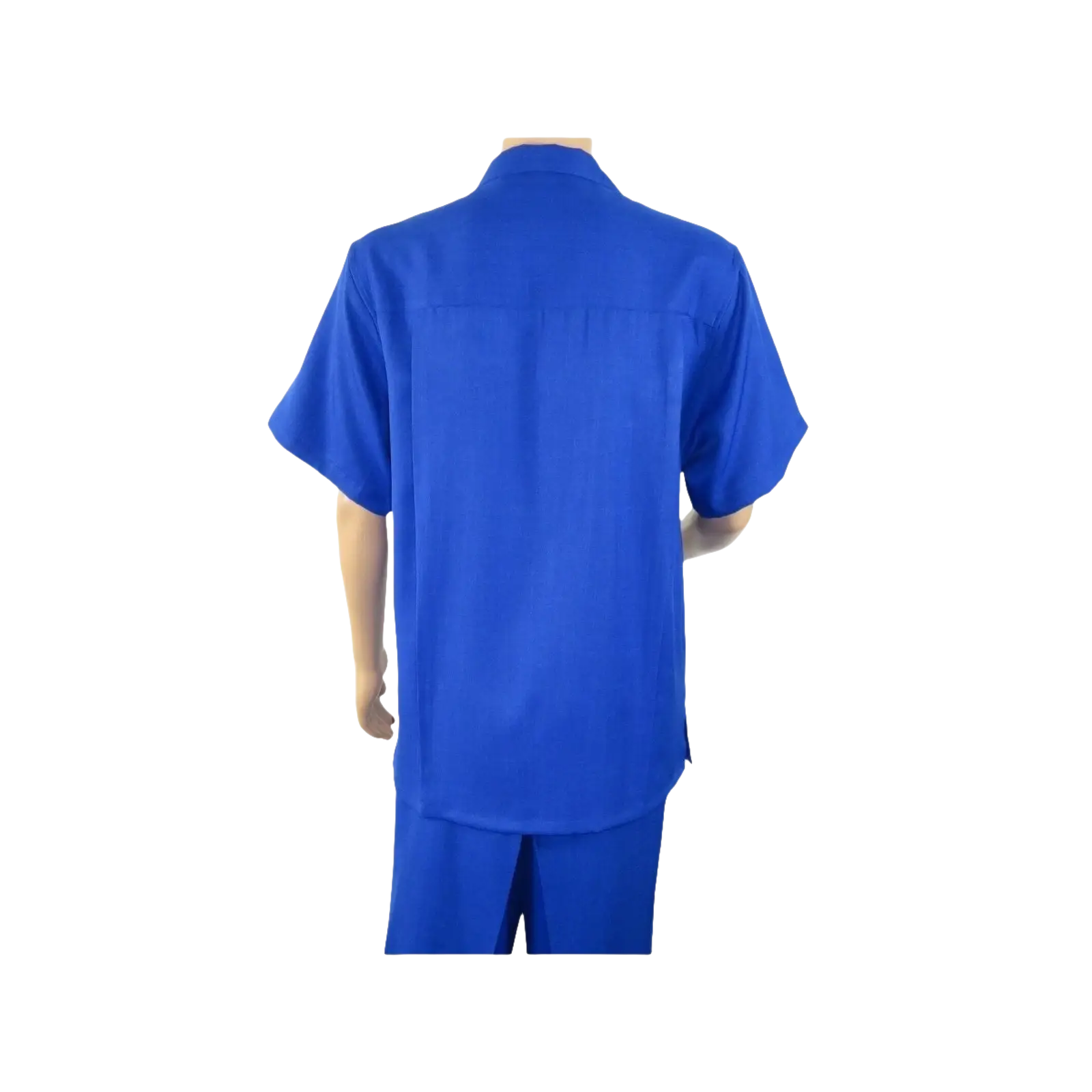 Men 2pc Walking Leisure Suit Short Sleeves By DREAMS 255 - 21 Solid Royal Blue - J.Valintin Men's Wear Legend - 95902