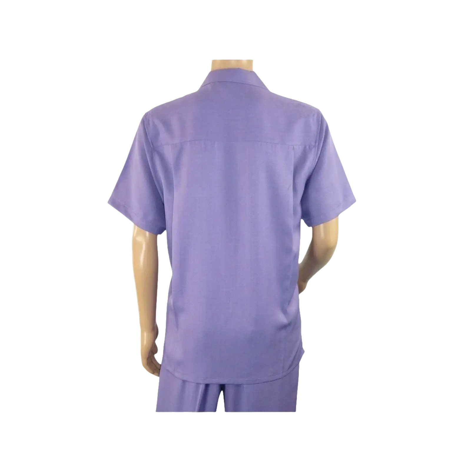 Men 2pc Walking Leisure Suit Short Sleeves By DREAMS 255 - 29 Solid Lavender - J.Valintin Men's Wear Legend - 95920