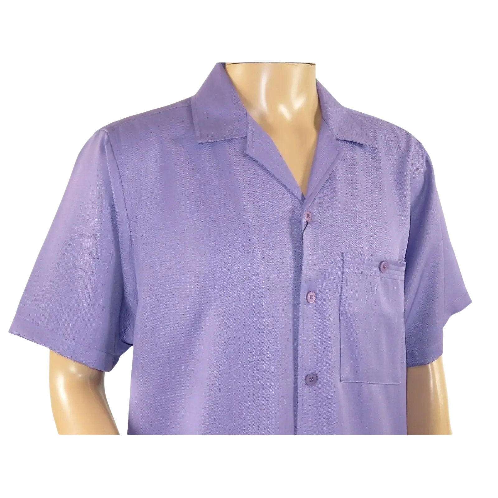Men 2pc Walking Leisure Suit Short Sleeves By DREAMS 255 - 29 Solid Lavender - J.Valintin Men's Wear Legend - 95920