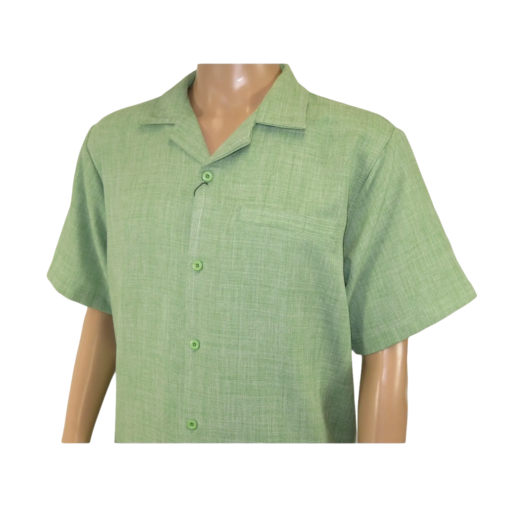 Men 2pc Walking Leisure Suit Short Sleeves By DREAMS Fancy 265 - 34 Lime Green - J.Valintin Men's Wear Legend - 265 - 34 Lime - M