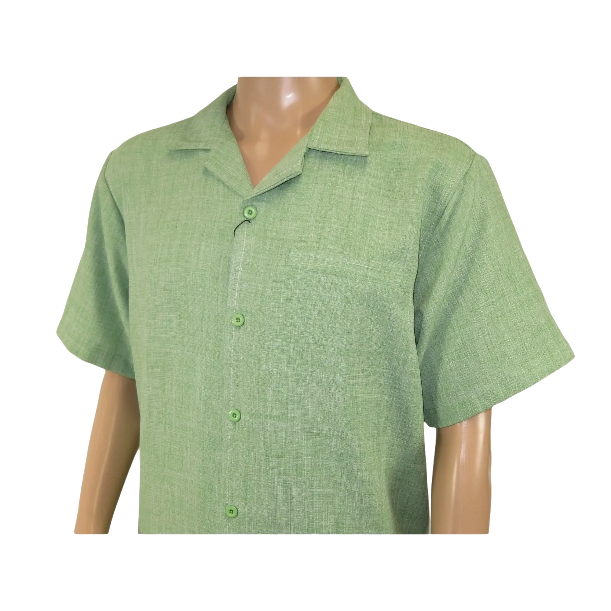 Men 2pc Walking Leisure Suit Short Sleeves By DREAMS Fancy 265 - 34 Lime Green - J.Valintin Men's Wear Legend - 265 - 34 Lime - M