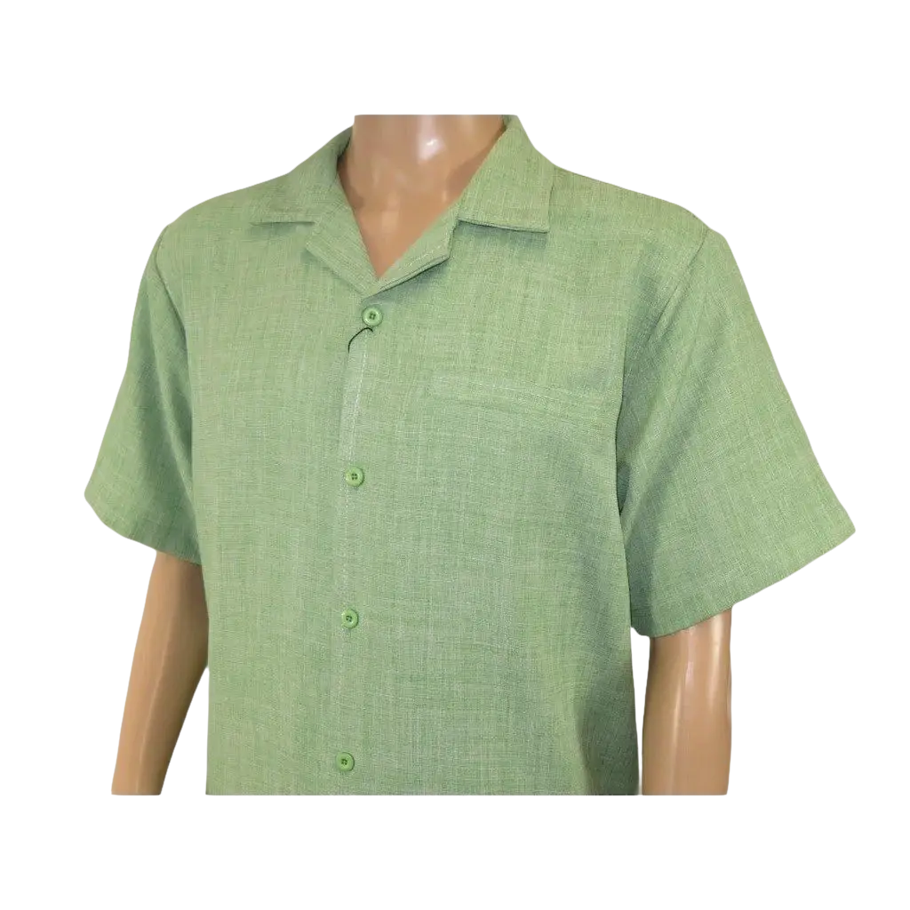 Men 2pc Walking Leisure Suit Short Sleeves By DREAMS Fancy 265 - 34 Lime Green - J.Valintin Men's Wear Legend - 265 - 34 Lime - M