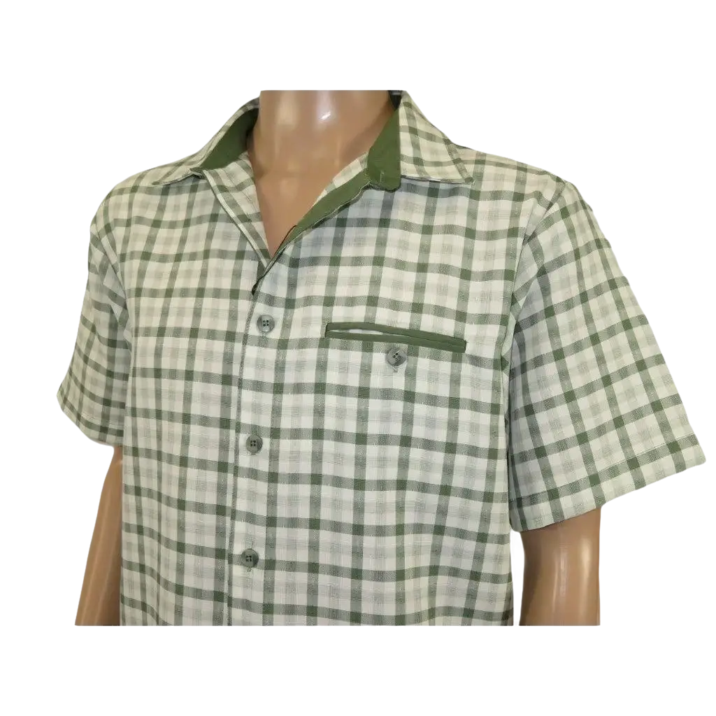 Men 2pc Walking Leisure Suit Short Sleeves By DREAMS Fancy 283 - 04 Sage Green - J.Valintin Men's Wear Legend - 283 - 04 Sage - M