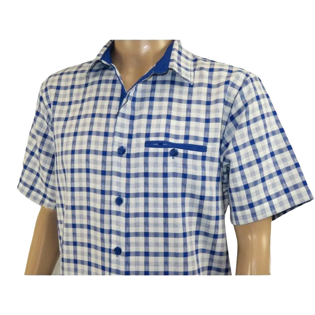 Men 2pc Walking Leisure Suit Short Sleeves By DREAMS Fancy 283 - 11 Royal Blue - J.Valintin Men's Wear Legend - 283 - 11 Royal - M