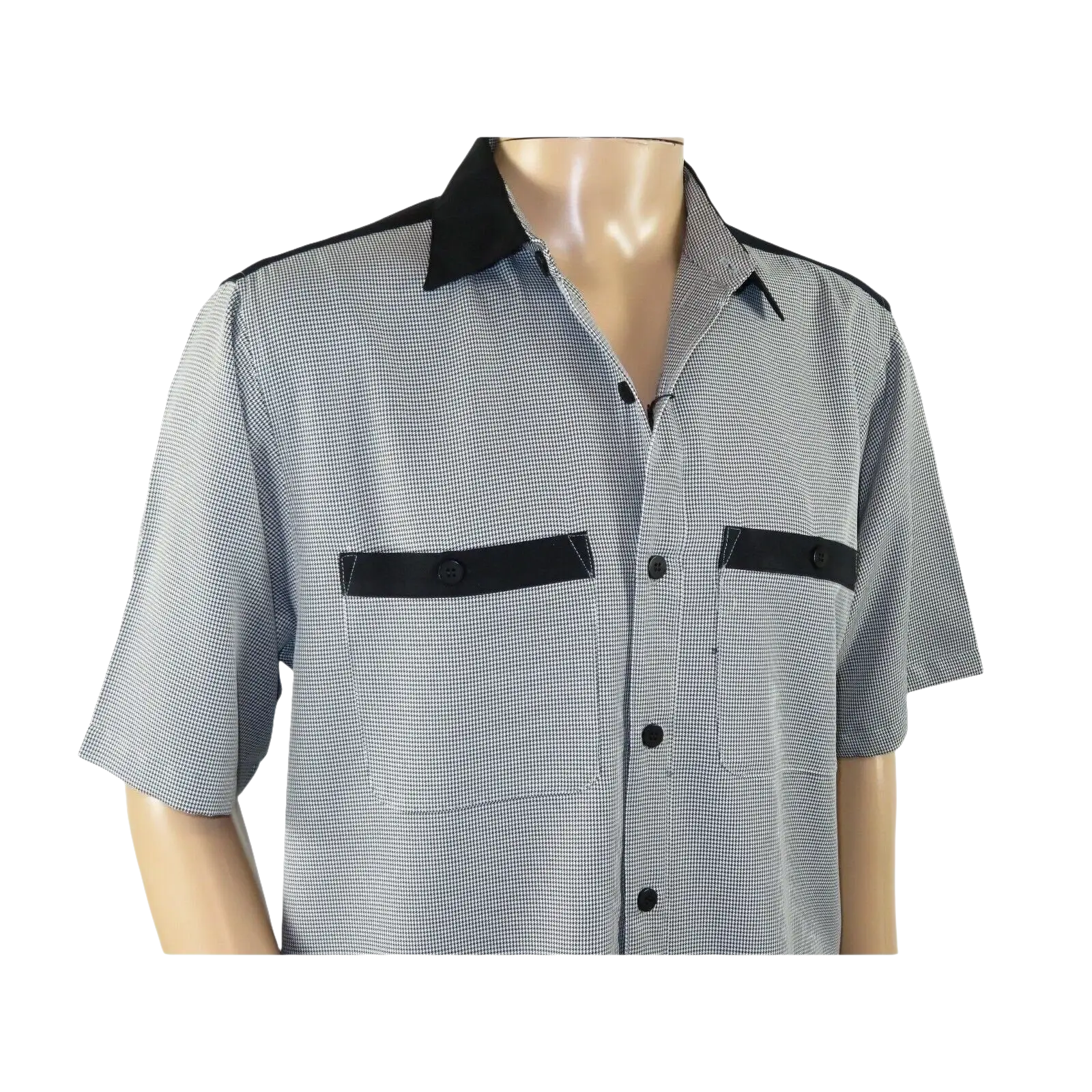 Men 2pc Walking Leisure Suit Short Sleeves DREAMS 263 - 00 Black white Salt pepper - J.Valintin Men's Wear Legend - 24634