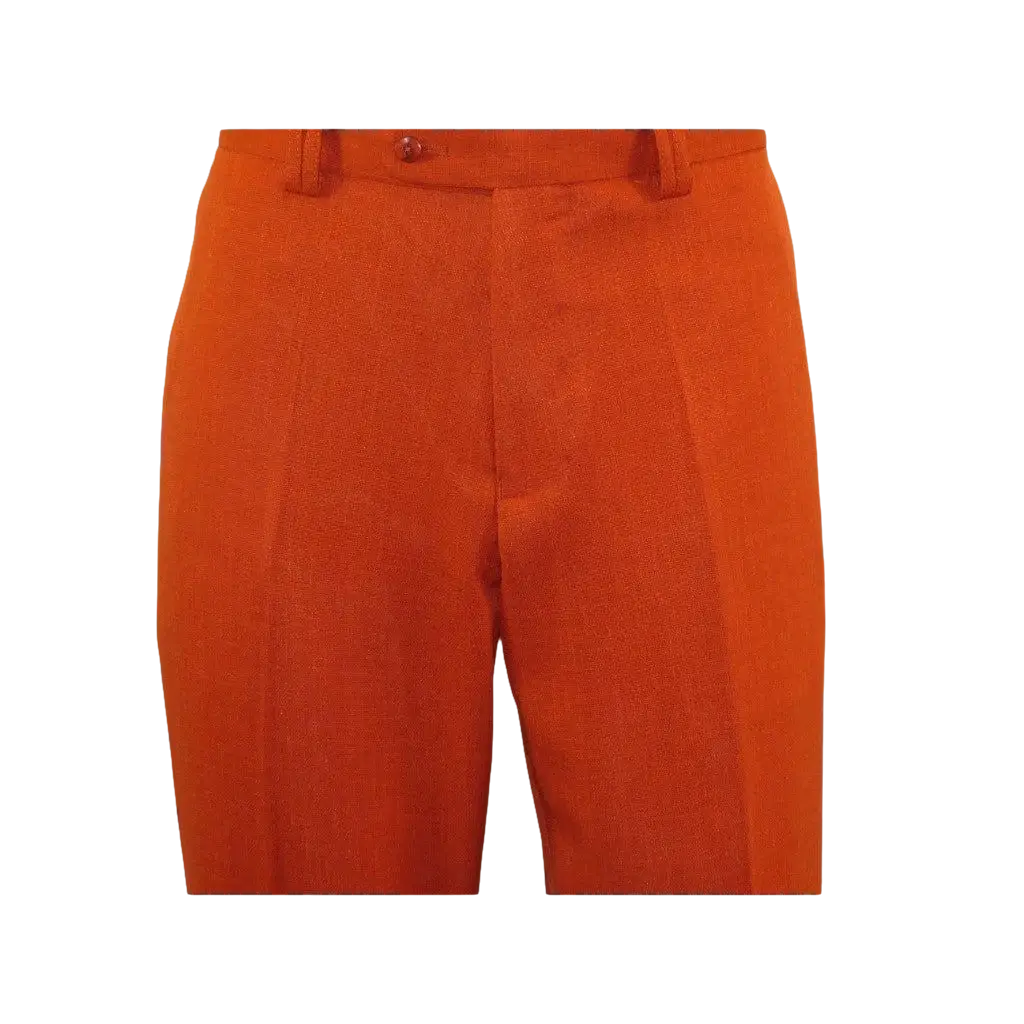 Men 2pc Walking Leisure Suit Short Sleeves DREAMS Checker 282 - 09 Papaya Rust - J.Valintin Men's Wear Legend - 282 - 09 Papaya - M