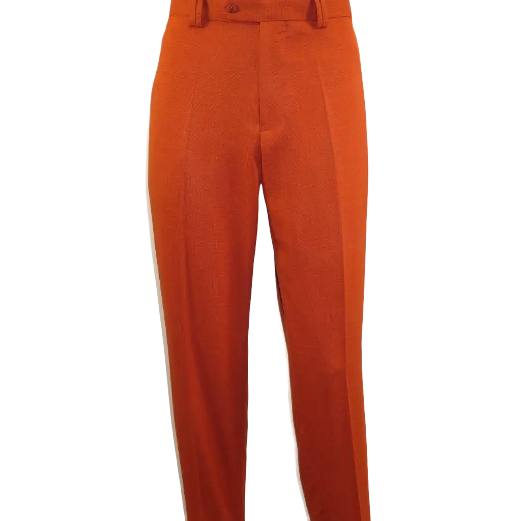 Men 2pc Walking Leisure Suit Short Sleeves DREAMS Checker 282 - 09 Papaya Rust - J.Valintin Men's Wear Legend - 282 - 09 Papaya - M
