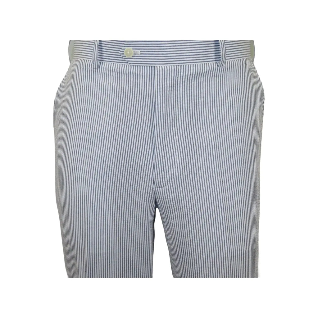 Men ADOLFO Seersucker Suit Stripe Casual Dressy Summer Suit 2 Button C622 Blue - J.Valintin Men's Wear Legend - 108748