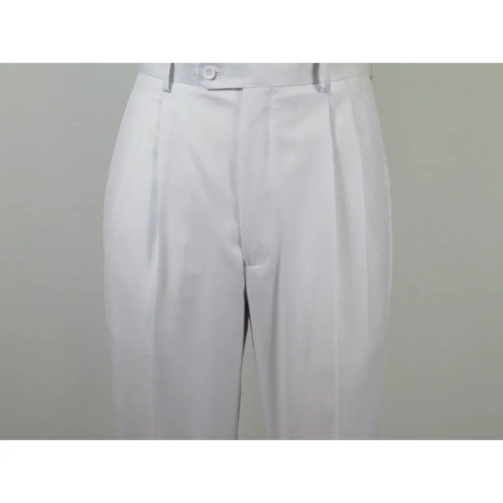 Men Apollo King Band Collarless Church Suit Mandarin 5 Hidden Buttons AG58 White - J.Valintin Men's Wear Legend - AG58 - White - 38R