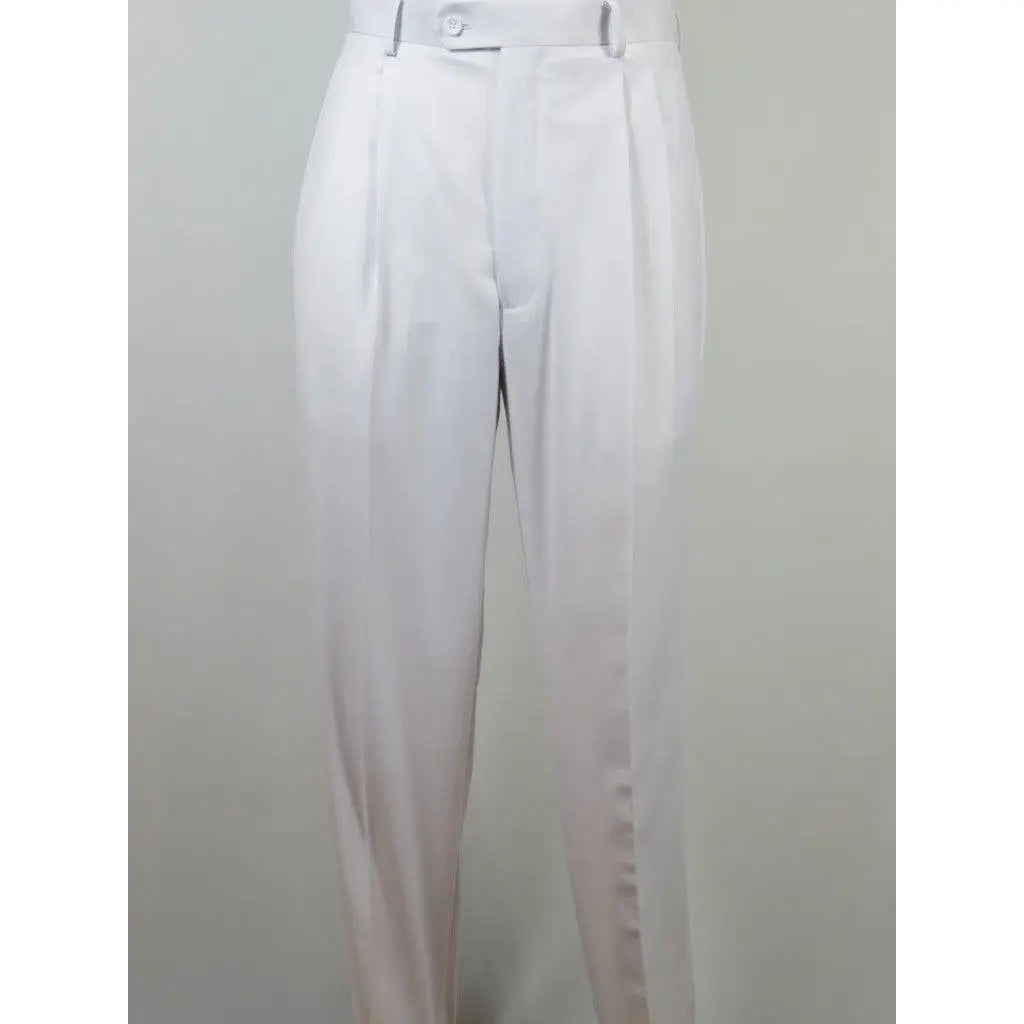 Men Apollo King Band Collarless Church Suit Mandarin 5 Hidden Buttons AG58 White - J.Valintin Men's Wear Legend - AG58 - White - 38R