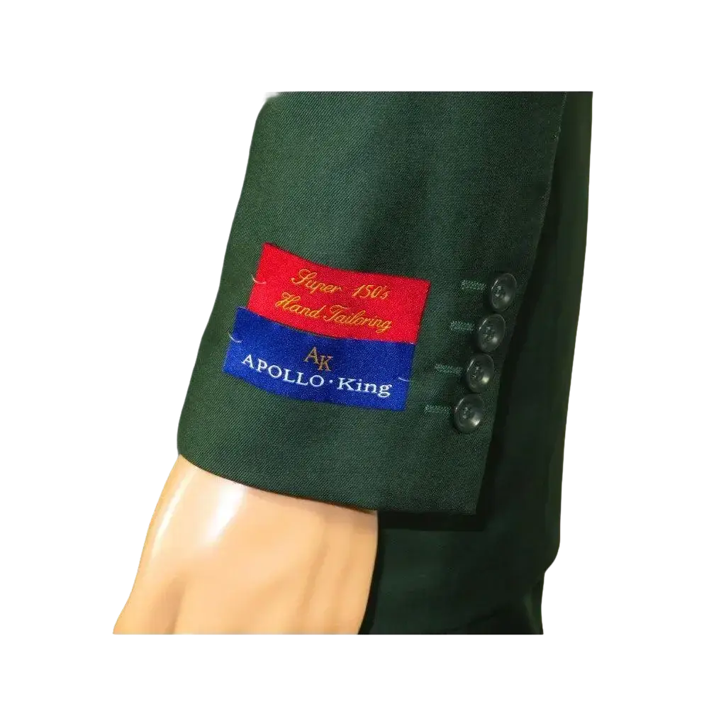 Men Apollo King Band Collarless Church Suit Mandarin 5 Hidden Buttons AG59 Green - J.Valintin Men's Wear Legend - AG59 - Green - 38R