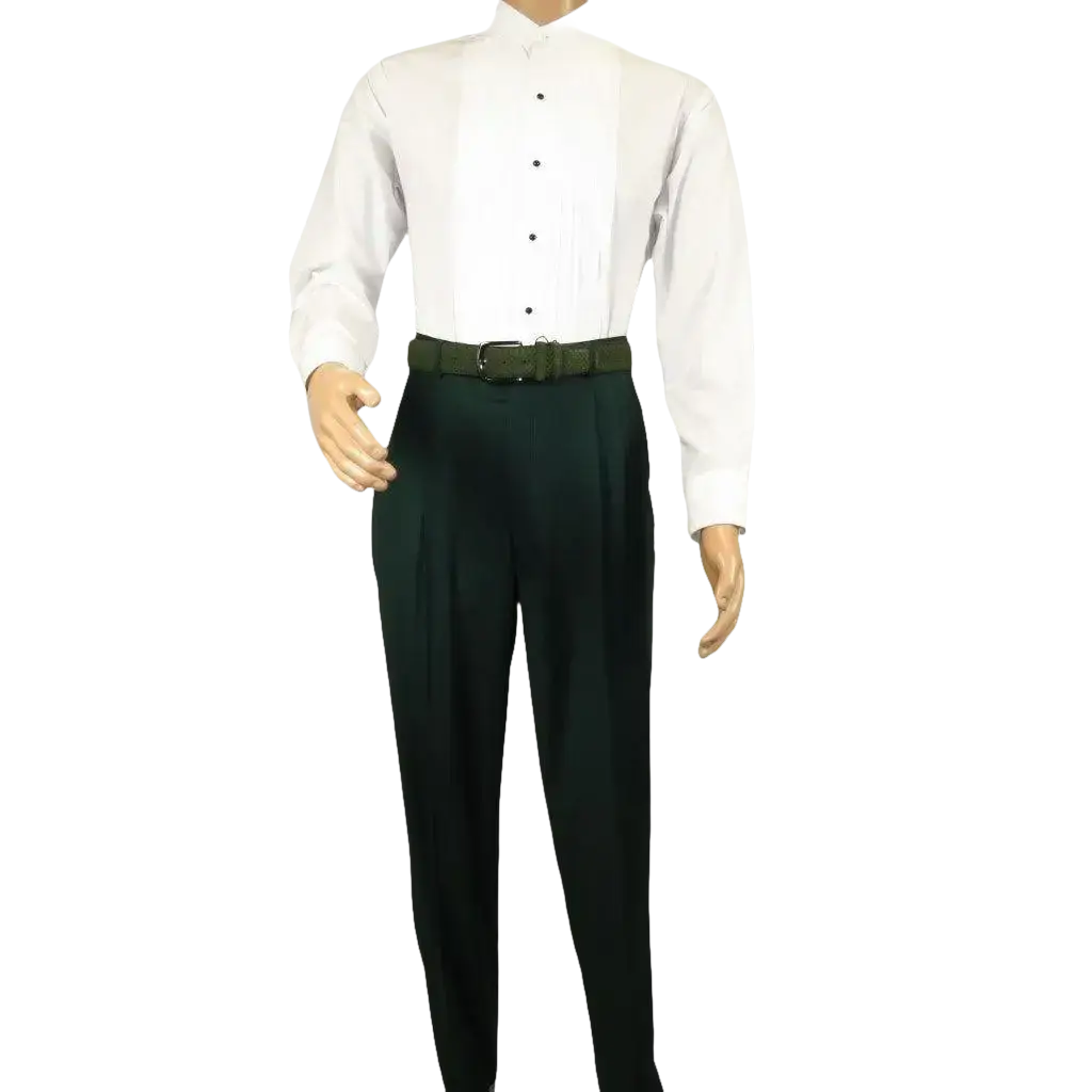 Men Apollo King Band Collarless Church Suit Mandarin 5 Hidden Buttons AG59 Green - J.Valintin Men's Wear Legend - AG59 - Green - 38R