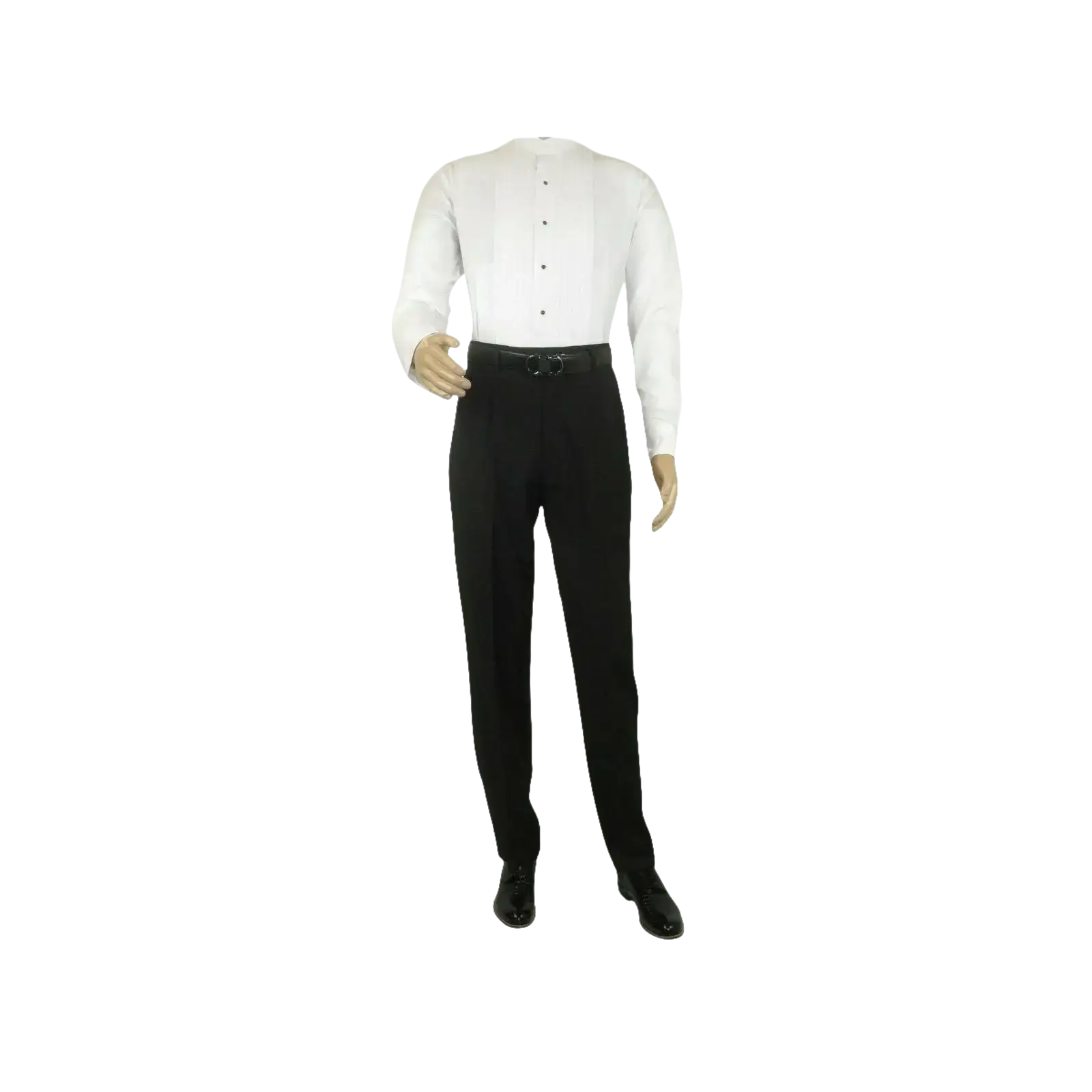 Men Apollo King Band Collarless suit Mandarin 5 Hidden Button Paster AG51 Black - J.Valintin Men's Wear Legend - 80281