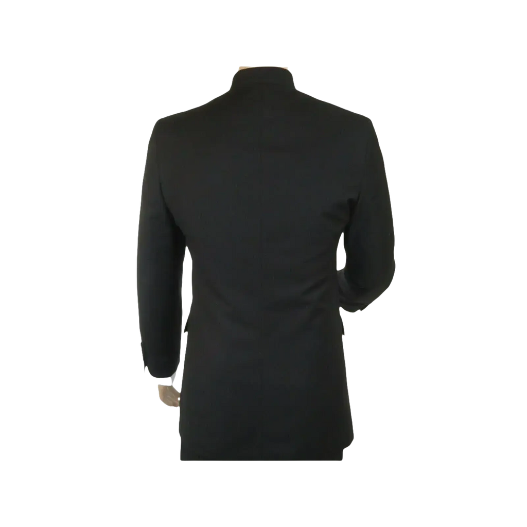 Men Apollo King Band Collarless suit Mandarin 5 Hidden Button Paster AG51 Black - J.Valintin Men's Wear Legend - 80281
