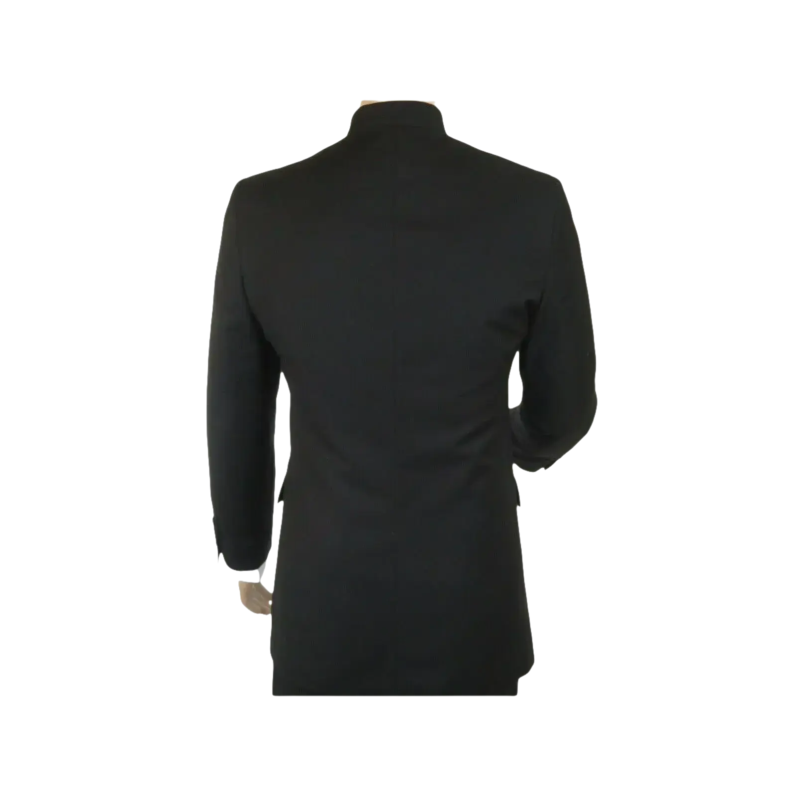 Men Apollo King Band Collarless suit Mandarin 5 Hidden Button Paster AG51 Black - J.Valintin Men's Wear Legend - 80281
