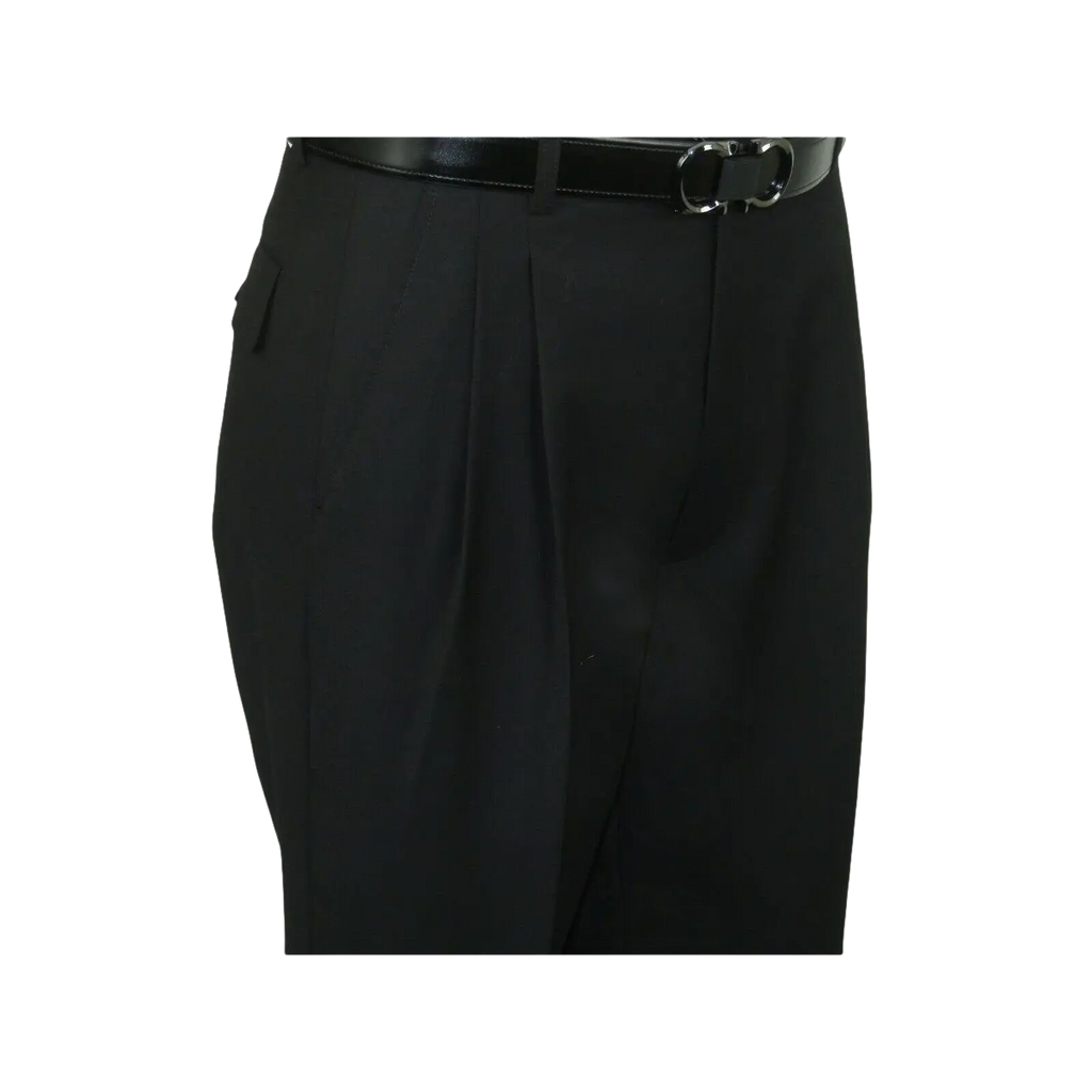Men Apollo King Banded Collarless suit Mandarin 5 Button Wide leg M5 - 1 Black - J.Valintin Men's Wear Legend - 19643