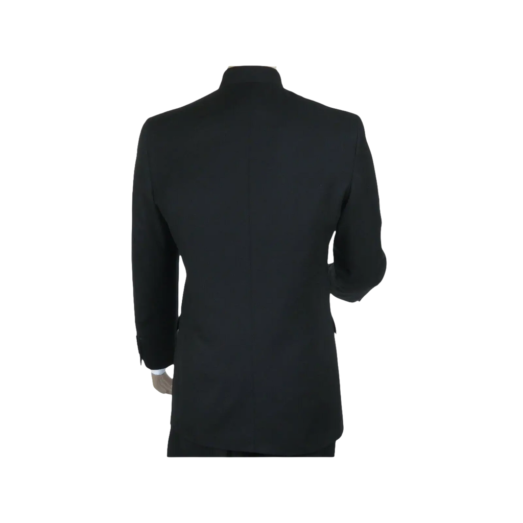Men Apollo King Banded Collarless suit Mandarin 5 Button Wide leg M5 - 1 Black - J.Valintin Men's Wear Legend - 19643