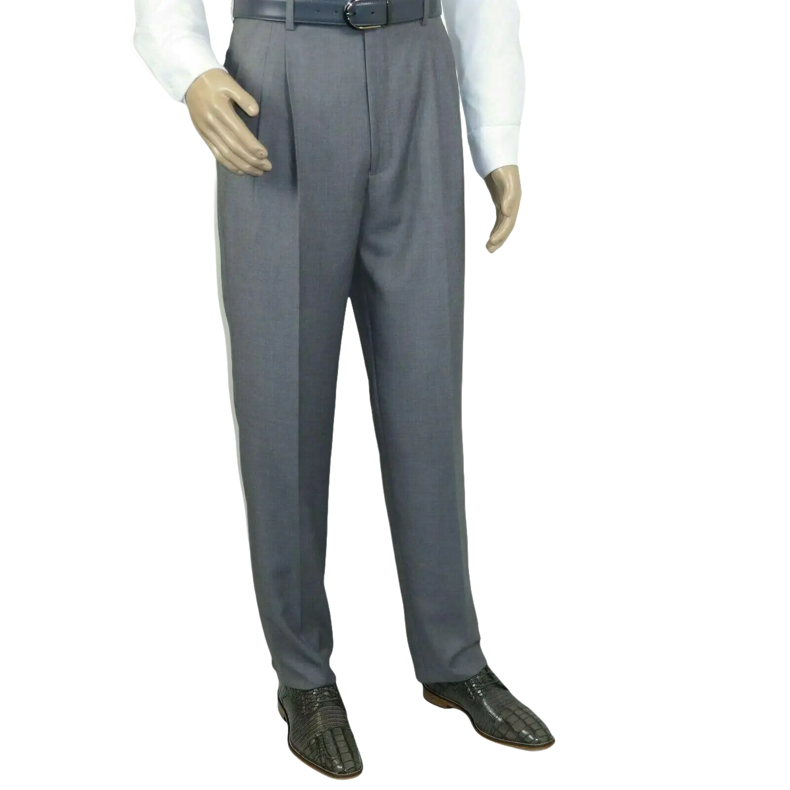 Men Apollo King Banded Collarless suit Mandarin 5 Button Wide leg M5 - 3 Gray New - J.Valintin Men's Wear Legend - 21008