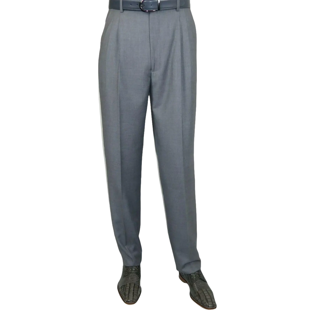 Men Apollo King Banded Collarless suit Mandarin 5 Button Wide leg M5 - 3 Gray New - J.Valintin Men's Wear Legend - 21008