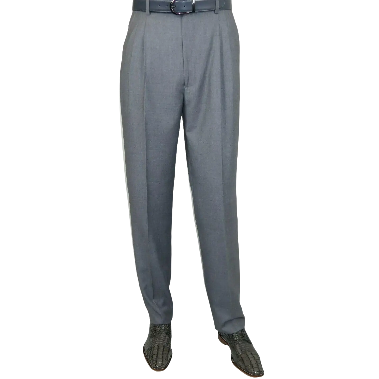 Men Apollo King Banded Collarless suit Mandarin 5 Button Wide leg M5 - 3 Gray New - J.Valintin Men's Wear Legend - 21008