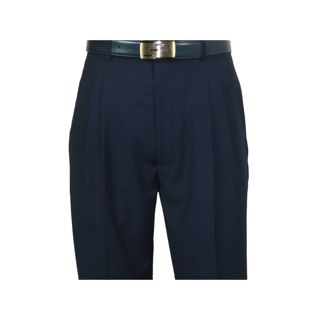 Men Apollo King Banded Collarless suit Mandarin 5 Buttons Wide leg M5 - 2 Navy - J.Valintin Men's Wear Legend - 20991