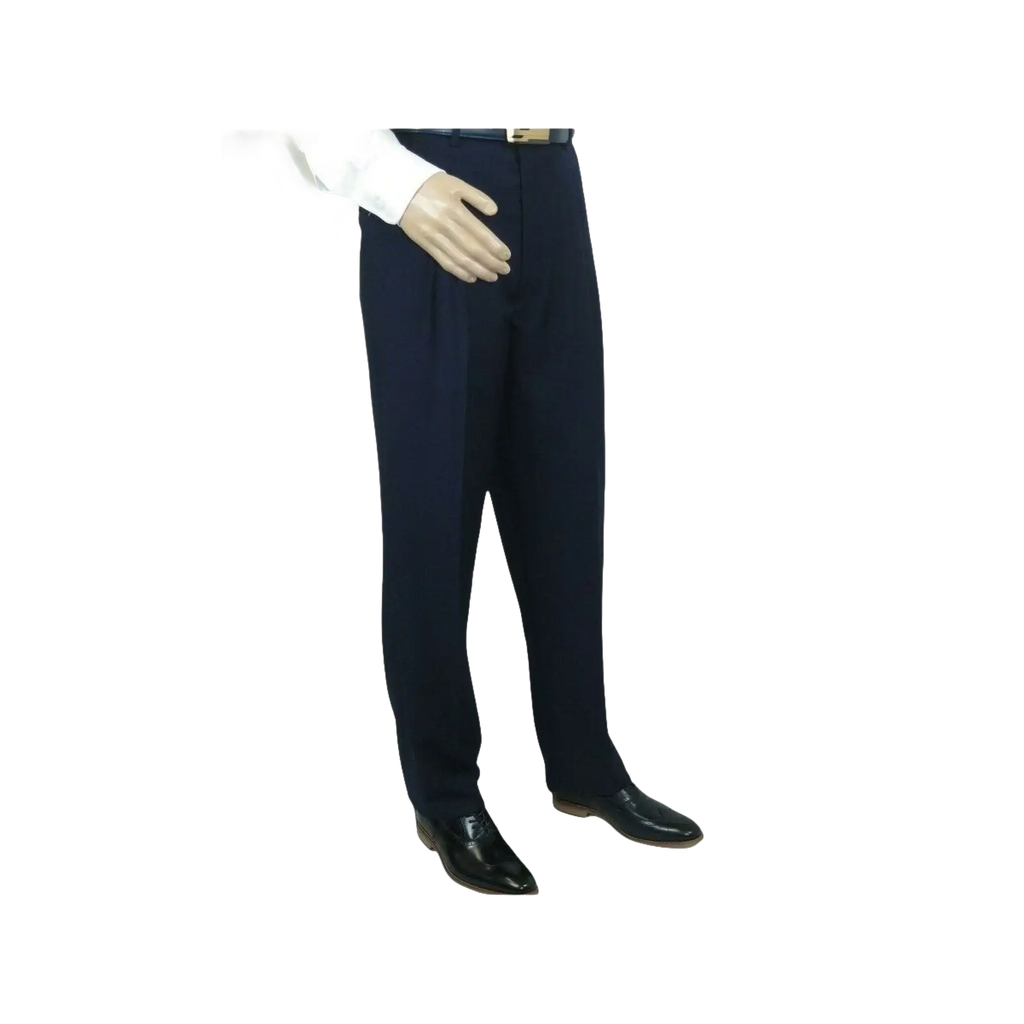 Men Apollo King Banded Collarless suit Mandarin 5 Buttons Wide leg M5 - 2 Navy - J.Valintin Men's Wear Legend - 20991