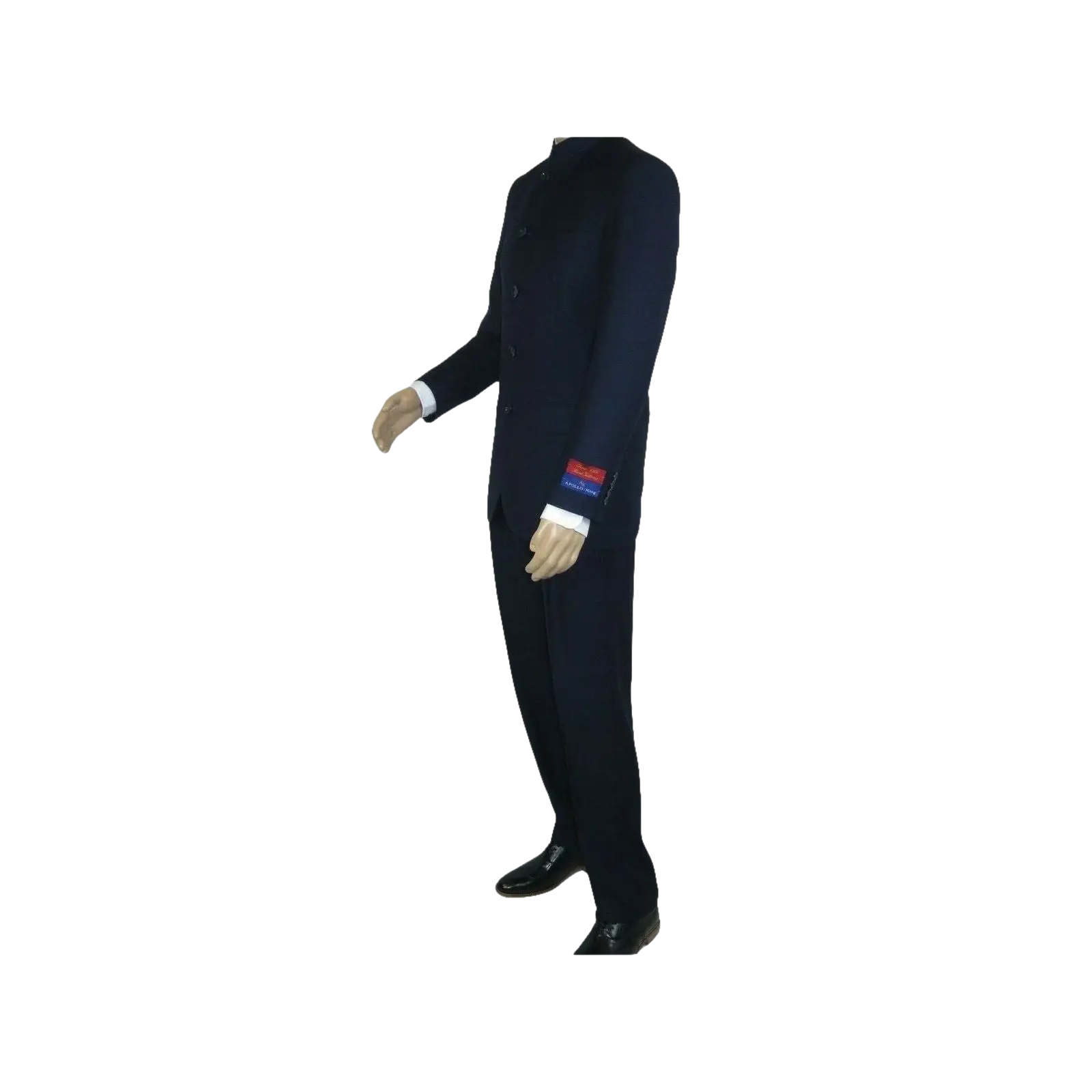 Men Apollo King Banded Collarless suit Mandarin 5 Buttons Wide leg M5 - 2 Navy - J.Valintin Men's Wear Legend - 20991