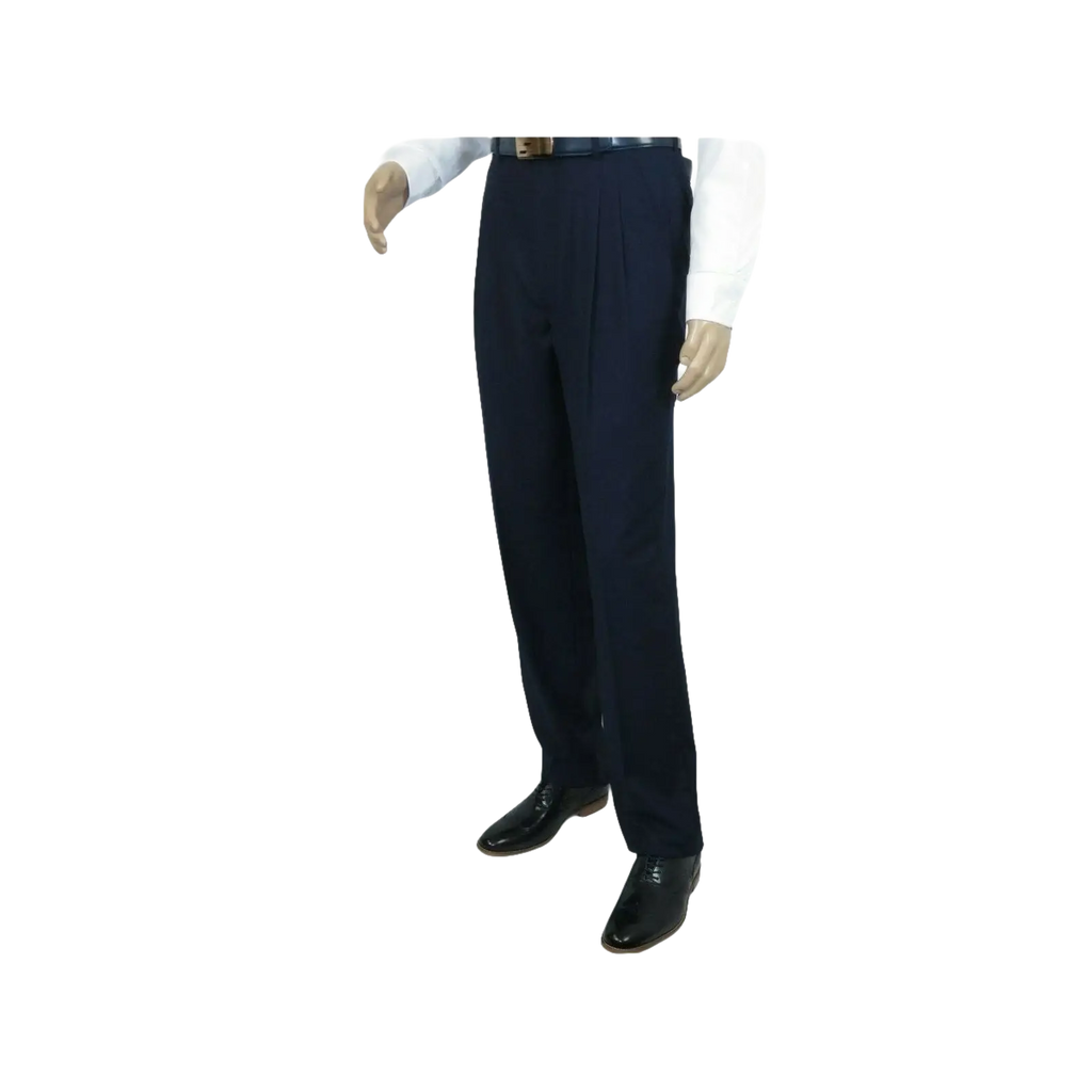 Men Apollo King Banded Collarless suit Mandarin 5 Buttons Wide leg M5 - 2 Navy - J.Valintin Men's Wear Legend - 20991